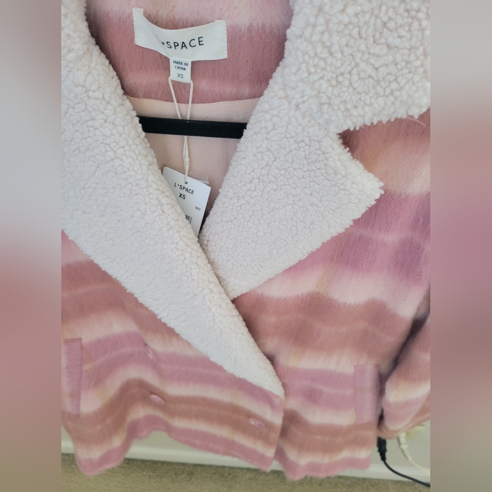 L Space plaid fuzzy jacket size xs - Picture 6 of 10
